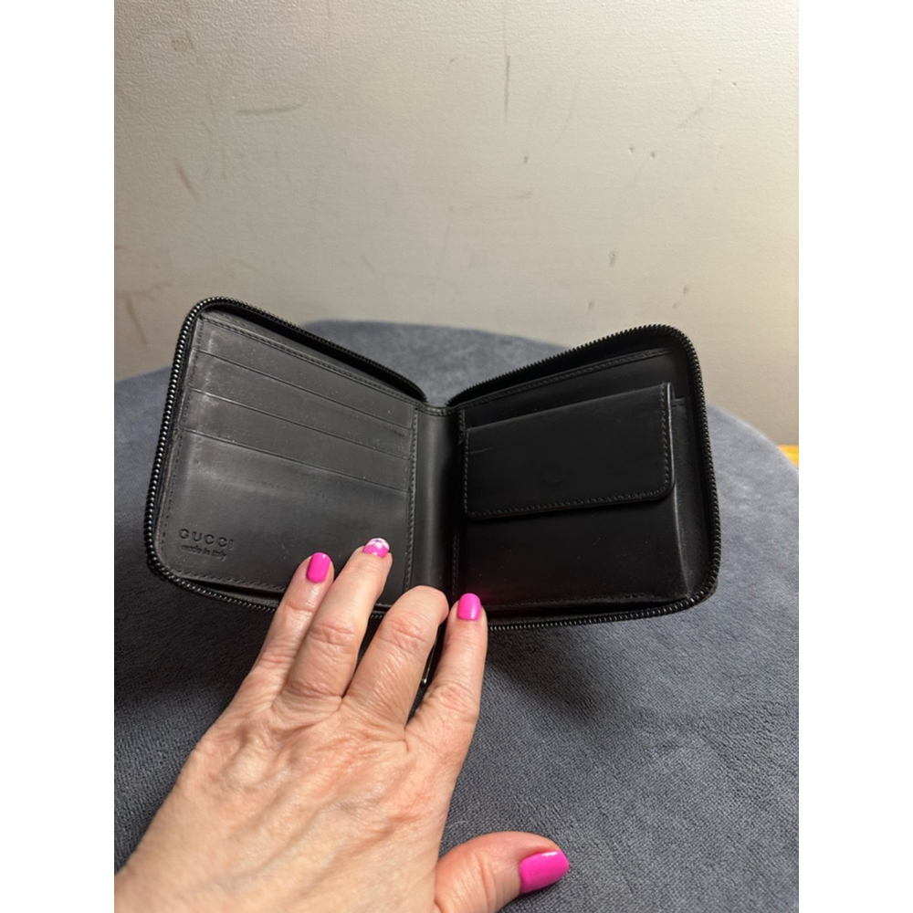 Gucci Black Nylon Monogram Compact Zip - Picture 10 of 13